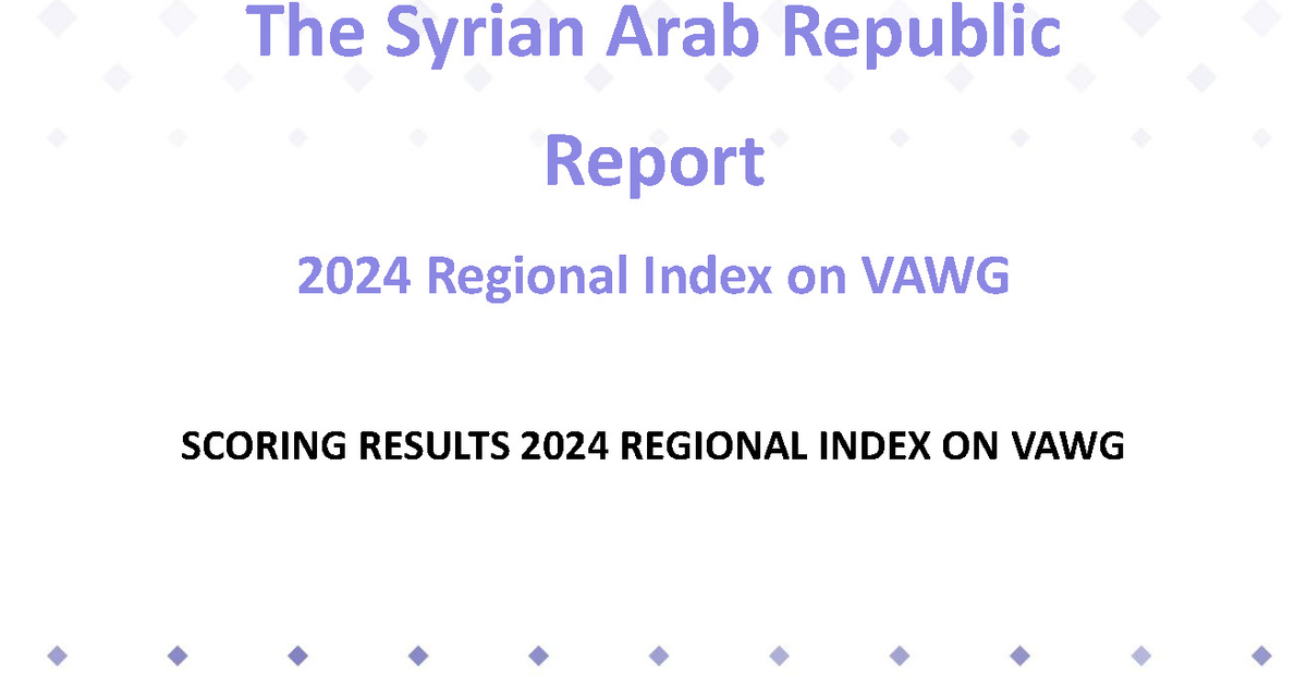National Report of Syria: Scoring Results of the 2024 Regional Index on ...