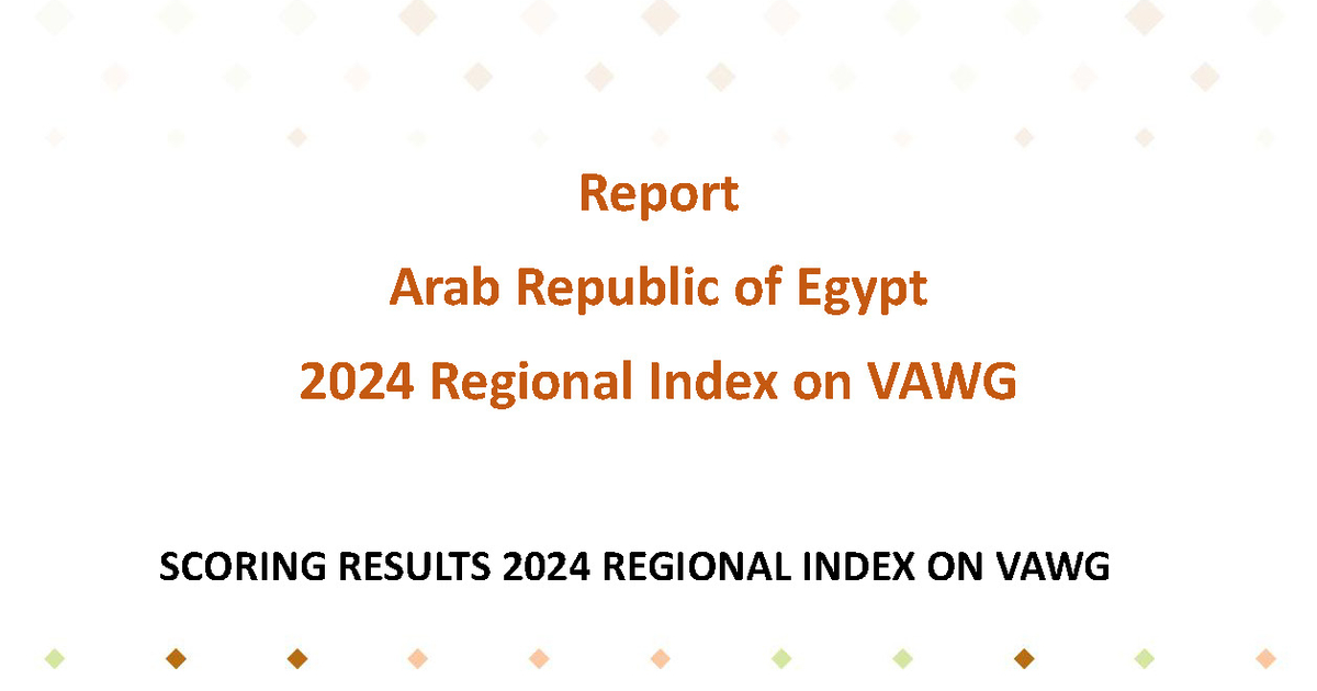 National Report of Egypt: Scoring Results of the 2024 Regional Index on ...